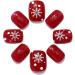 Brishow Christmas False Nails - Snow Press on Nails with Christmas Tree Design - Antler Short Red Fake Nails 24pcs for Women and Girls - Buy Online on SooperMarket.com