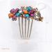2Pcs Women Rhinestone Flower Hair Comb Clips for Wedding Prom - Blue + Colorful - Buy Online on SooperMarket.com