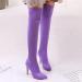 Shop Women's Winter Shoes: Comfortable Vintage Knee-High Leather & Suede Boots in Purple | Slipproof & Elegant Block Heel Overknee Styles - Buy Online on SooperMarket.com