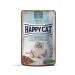 Happy Cat 70624 - Sensitive Meat in Sauch Haut & Fell Pouch - Wet food for sensitive cats and cats - 85g content skin & fur 85 g (1 Pack)