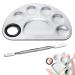 Makeup Mixing Palette  Stainless Steel Cosmetic Makeup Palette Spatula Tool with Spatula Artist Tool for Mixing Foundation Nail-Art Pigment Mixing Lightweight