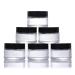 6 pieces 30ml cosmetics doses made of glass empty refillable doses with screw cap and white inserts cosmetic container travel cremented pots for cosmetics powder lotion creams 6 x 30ml