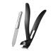 BEZOX Ergonomic Angled Head Precision Toenail Clipper for Senior Thick Nails - Large Finger Nail Clippers Adult with Metal Nail File for Men and Women Large-black
