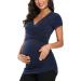 Love2Mi Maternity Nursing Shirt - Short Sleeve V-Neck T-Shirt - Navy - Size L - Buy Online on SooperMarket.com