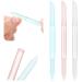 WLLHYF 3 Pieces Glass Cuticle Pusher Dual Ended Manicure Stick Cuticle Remover Tool Nail File Cuticles Care (Blue Pink Transparent) multicolor