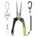 TRUSCEND Fishing Pliers Set with Fishing Zinger Retractor, Saltwater Resistant Teflon Coated Multi-Function Fishing Gear, Unique Hook Remover Split Ring Plier Fly Fishing Tools, Fishing Gifts for Men A-Alpine Green