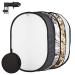 Photo Light Reflector 24x36 Inches/ 60x90 cm 5 in 1 Diffuser Photography Collapsible with Bag and Reflector Holder Clips for Studio Outdoor Lighting, Translucent, Silver, Gold, White and Black