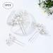 Bride Wedding Silver Crystal Hair Pins - 3 Pack Bridal Headpieces for Women and Girls - A-Silver - Buy Online on SooperMarket.com