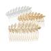 Minkissy 3 pieces wedding hair feast decorative leaf bride bride hairpise hairpin side comb hairdress for women women (golden silver rose gold)