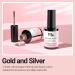 Gold & Silver Glitter Gel Nail Polish Set - UV Soak Off, Salon Quality DIY Manicure Kit - Buy Online on SooperMarket.com