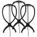 Wig Stand Holder - Rbenxia 6pcs Portable Durable Plastic Folding Hairpieces Display Tool - Black - Buy Online on SooperMarket.com