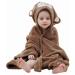Gneliwm Baby Hooded Bath Towel Swaddle Wrap Blanket Bathrobe Ultra Soft Absorbent Coral Velvet Poncho Shower Towel for Newborn Infant Toddler (Brown Monkey)