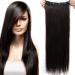 SEGO 58cm hair part clip in extensions 1 tresse 5 clips whole head hair extension human hair like real hair smooth dark brown 23 "-120g