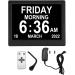 Digital Day Clock 8 Languages Large Display 110 240V Elderly Digital Clock 8.7 Inch Auto Dimming for Visually Impaired Elderly (US Plug) - Buy Online on SooperMarket.com