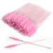 SWKJ 60 PCS Disposable Eyelash Brushes Eyebrow Spoolies Mascara Wands Applicator Lash Brushes Castor Oil Brush Cosmetic Makeup Tools(Crystal-pink)