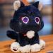 OUKEYI 10inch/25cm Kawaii Plush Pillow Wanderer Cat Plush Stuffed Animal Plushies Cute Scaramouche Cat Plush Doll Stuffed Toy Soft Scara Cat Plush Pillow for Kids Plush Figure Gift
