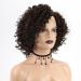 XIUFAXIRUSI Short Curly Afro Wig for Black Women - Brown Kinky Curly Synthetic Hair with Side Bangs - Buy Online on SooperMarket.com