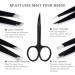 5 in 1 Stainless Steel Tweezers Set for Precision Hair Removal - Includes Eyebrow Scissors - Black Tweezers for Ingrown Hair, Splinters - Buy Online on SooperMarket.com