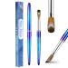 Acrylic Nail Brush Size 10 100% Pure Kolinsky 3D Art Nail Brush with Gradient Blue Handle Art Design Powder Nail Brush Pen for Nails Extension & Carving Acrylic Application Tools #10 Blue