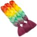 Tess Braids Extensions 60 cm 3 pack jumbo braids Kanecalon Kunsthaar For single-laid box braids hair extension braid 100g/bundle of ombre hair braids extension (3 piece-orange/green/green/pink) 60 cm (3 pieces) orange/yellow/green/pink/pink