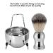 Premium Stainless Steel Shaving Brush Set - Beard Brush Holder Stand & Soap Dish | International Shipping - Buy Online on SooperMarket.com