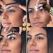 Grey Black Eyebrow Stamp Shaping Kit - Waterproof One Step Brow Stamp Stencil Set with 6 Reusable Stencils - Buy Online on SooperMarket.com