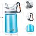 Kids Water Bottle 2 Pack with Straw - 12oz BPA-Free Small Bottles for School, Boys, Girls - Leakproof, Portable, Blue - Perfect for Outdoor Sports, Travel - Includes Clip - Tritan Material - Buy Online on SooperMarket.com