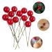 DECHOUS 144pcs DIY foam red fruit artificial fruit berry picks berry twig stem Pip Berry Stems artificial berry stems red berries red decor DIY photo props Christmas fake decoration Red 2x2x2cm