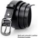 Werforu Women's Black Leather Belt | Plus Size 46-50 | Polished Gun Color Buckle | Jeans Pants Suit - Buy Online on SooperMarket.com