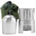 Water Canteen Cup Stove Pouch Set Portable Military Canteen with Cup for Outdoor Camping Survival Nature Experience Hiking Backpacking 4Pcs/Set