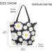 Chic Daisy Flowers Extra Large Canvas Tote Bag for Gym, Beach & Travel - Buy Online on SooperMarket.com