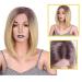HBINGBING Ombre Blonde Bob Lace Wig - Short Straight Heat Resistant Fiber for Women | International Shipping - Buy Online on SooperMarket.com