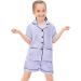 SWOMOG Kids Satin Pyjamas Set | 2 Piece Button-Down Pjs | Short Sleeve Silk Nightwear for Girls Boys | Ages 6-7 | Lavender - Buy Online on SooperMarket.com