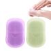 2 Packs (100 Sheets) Mini Portable Disposable Travel Paper Soap Sheets Foaming Hand Washing Bath Scented Paper Soap hand soap for Indoor, Outdoor, Travel, Camping Hiking (Green Tea and Lavender)