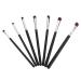 MUSISALY 7pcs Eye Makeup Brushes Halloween Hair Bows for Women Portable Eyeliner Brush Makeup Bag Black Wood