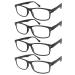 TBOC Reading Glass reading aid for men and women - (Pack 4 units) Diopttria +3.50 Matt black version with strength for PC cell phone trend women men seniors presumption of presumption presbyopia +3.50 dioptria (4 Pack)
