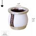 thebmate Premium Yerba Mate Cup (Mate Gourd) - Crafted Ceramic Teacup - Brown Leather Wrapped Handmade in Uruguay - Mate Tiny - Camionero Style (White) - Buy Online on SooperMarket.com