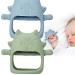 Fixed toys for babies-2 pieces of bite for babies baby toys 3 months silicone bite ring for toddlers boys girls shower gifts teeth relief k toy stuff (ether + sage))
