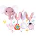 Koty Autositz toys baby spiral plush for hanging for strollers bar stroller cot with music box BB-Quietscher and rattling (pink elefant) pink elephant