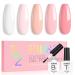 AILLSA Pink Gel Nail Polish Set French Manicure White Pink Nude Gel Polish with Base and Top Coat Light Baby Pink Colors Nail Polish Gel Neutral Soak Off U V Gel Starter Kit Gifts Nail Art Salon DIY A4-white Pink