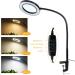 LED Magnifying Glass Desk Lamp 3 Modes and 10 Levels of Dimming 5X Magnifying Light Gooseneck Light with Clamp for Reading Handicrafts Precision Equipment Maintenance Workbench Closed Work - Buy Online on SooperMarket.com