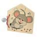 Hess wooden toys 14313 - picture book Mouse made of wood handmade suitable for children from 6 months approx. 9 x 9 x 2 cm with farm motifs colors based on water