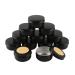 Basic packing 24 pieces 50ml matt black empty round aluminum socket with screw cap aluminum dose Aluminum screw boxes of cream can with candle box cosmetic cans tin cans with 24 pieces 40mm sticker