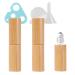 Zeoabsy 3 piece empty 5 ml clear glass bottles with bamboo bowl nature bamboo roll-on glass bottles with stainless steel scooters 1 x funnel 1 x opener for essential essential oil aromatherapy 5ml