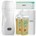 Waxkiss Roll On Wax Kit  Waxing Kit For Hair Removal with 2 Soft Wax Cartridge 12pcs Wax-removing wipes and 100pcs Wax Strips  Professional Wax Heater Machine for Sensitive Skin white