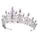 Purple Crystal Crown Tiara for Bridal Women Tiara Bridal Headpieces for Party Wedding Bridal Headband Bride Headdress Bridal Tiara Shiny Headband Wedding Bridal Hair Decor Tiaras 18X18CM Silver