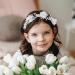 IYOU Flower Girl Headpiece Floral White Headbands Pearl Wedding Hair Vines Bridal Communion Hair Accessories for Girls - Buy Online on SooperMarket.com
