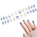 Luvadeyo Pack of 24 Stick-on Nails French Wave Lines Long False Nails Artificial Fingernails Acrylic Art Press on the Nail Tips for Women Girls Blue And White