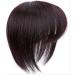 Hair Extensions Human Hair for Women with Thinning Hair Topper Clip in Hairpiece with Bangs 12x12cm Silk Straight Top 20cm Dark Brown Liummrcy