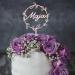 Personalized Wooden Cake Topper with Name - Custom Birthday Wedding Baptism & Communion Cake Decoration (Flower Wreath) - Buy Online on SooperMarket.com